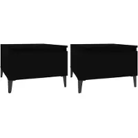 vidaXL Tables d'appoint 2 pcs Noir 50x46x35 cm Bois d'ingénierie