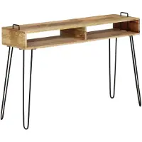 vidaXL Table console Bois de manguier massif 115 x 35 x 76 cm