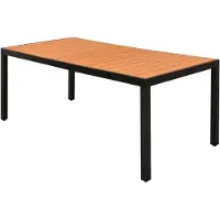 vidaXL Table de jardin brune 185x90x74 cm Aluminium et WPC