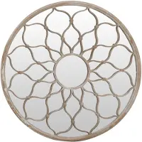 vidaXL Miroir de jardin sable 60x3 cm Fer rond