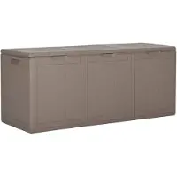 vidaXL Boîte de rangement de jardin 270 L brun aspect bois PP