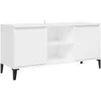 vidaXL Armoire TV avec pieds en métal blanc 103,5x35x50 cm