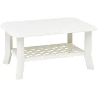 vidaXL Table basse blanche 90x60x46 cm plastique