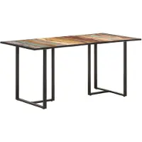 vidaXL Table de salle à manger 160 cm Vieux bois massif