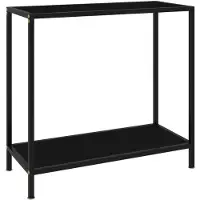 vidaXL Table console Noir 80x35x75 cm Verre trempé