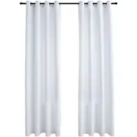 vidaXL Rideau occultant et anneaux en métal 2pcs Blanc cassé 140x225cm