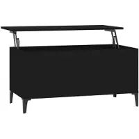 vidaXL Table basse noire 90x44,5x45 cm Bois composite