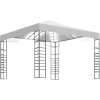 vidaXL Tente de jardin avec guirlande lumineuse LED 3x3 m Blanc