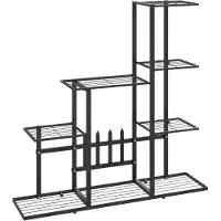 vidaXL Support pour plantes 94,5x25x88 cm Noir Métal