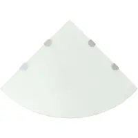 vidaXL Étagères d'angle 2 pcs et supports chromés Verre Blanc 45x45 cm