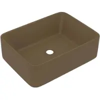 vidaXL Lavabo de luxe mat crème 41x30x12 cm Céramique