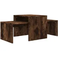 vidaXL Ensemble de tables basses en chêne fumé 100x48x40 cm bois composite