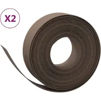 vidaXL Bordures de gazon 2 pcs. Marron 10 m 15 cm Polyéthylène