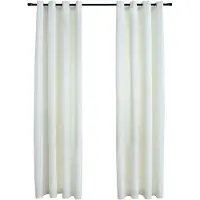 vidaXL Rideaux occultants avec anneaux 2 pcs Velours Crème 140x175 cm