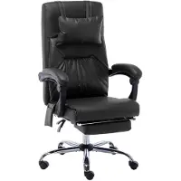 vidaXL Chaise de bureau de massage Noir similicuir
