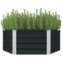 vidaXL Lit surélevé Anthracite 129 x 129 x 45 cm Acier galvanisé