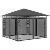 vidaXL Pavillon avec moustiquaire 3x3x2,73 m Anthracite 180 g/m