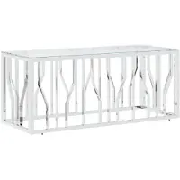 vidaXL Table basse 110x45x45 cm acier inoxydable et verre