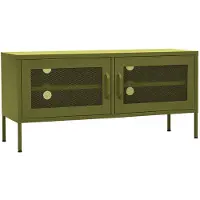 vidaXL Armoire TV vert olive 105x35x50 cm Acier