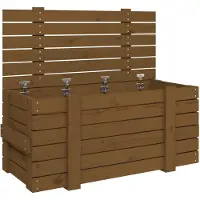 vidaXL Boîte de rangement Marron miel 91x40,5x42 cm Bois massif pin
