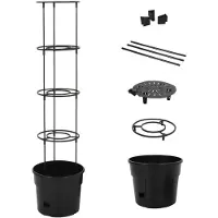 vidaXL Jardinière à tomate Anthracite Ø29,5x115 cm Polypropylène