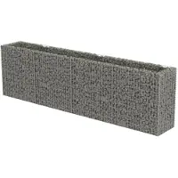 vidaXL Lit surélevé à gabion Acier galvanisé 360x50x100 cm