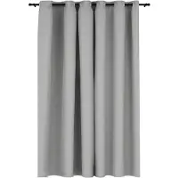 vidaXL Rideau occultant Aspect de lin avec œillets Gris 290x245 cm