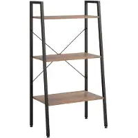 vidaXL Étagère sur pied 3 niveaux Marron foncé et noir 56x35x108 cm