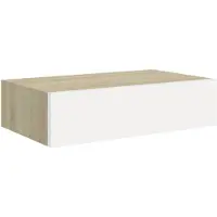 vidaXL Étagère murale à tiroirs en chêne et blanc 40 x 23,5 x 10 cm MDF