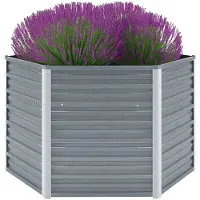 vidaXL Lit surélevé de jardin Acier galvanisé 129x129x77 cm Gris