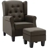 vidaXL Fauteuil avec repose-pieds Taupe Tissu