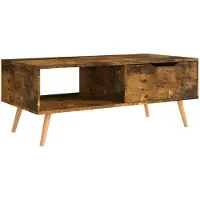 vidaXL Table basse Chêne fumé 100x49.5x43 cm Bois reconstitué