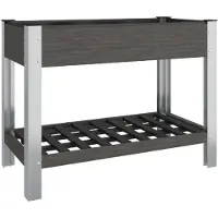 vidaXL Plateau de jardin avec étagère Gris 100x50x75 cm WPC