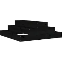 vidaXL Jardinière Noir 80x80x27 cm Bois massif de pin