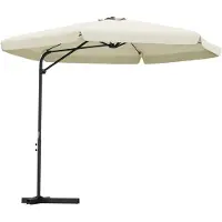 vidaXL Parasol avec mât en acier 300 cm blanc sable