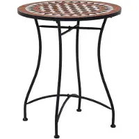 vidaXL Table de bistrot Mosaïque Céramique Marron 60 cm