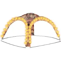 vidaXL Tente de réception avec LED et 4 parois latérales 3,6x3,6x2,3 m Camouflage