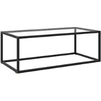 vidaXL Table basse noire avec verre trempé 100x50x35 cm