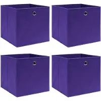 vidaXL Boîtes de rangement 4 pcs Violet 32x32x32 cm Tissu