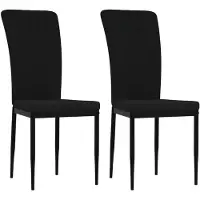 vidaXL Chaise de salle à manger 2 pcs. noir velours
