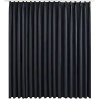 vidaXL Rideau occultant avec crochets Noir 290x245 cm