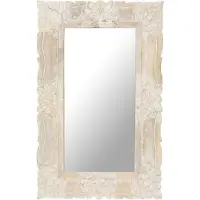 vidaXL Miroir Blanc 80x50 cm Bois de manguier massif