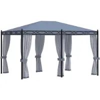 vidaXL Pavillon avec moustiquaires 3x4 m Anthracite Acier