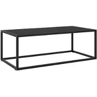 vidaXL Table basse noire avec verre noir 100x50x35 cm