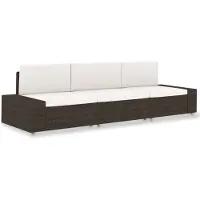 vidaXL Canapé modulable 3 places Poly rotin brun