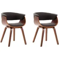 vidaXL Chaise de salle à manger 2 pcs. Gris Bois courbé et tissu