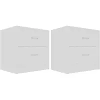 vidaXL Tables de chevet 2 pcs Blanc 40x30x40 cm Bois d'ingénierie