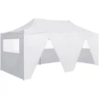 vidaXL Tente de réception pliable avec 4 parois 3x6 m Acier Blanc