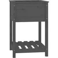 vidaXL Jardinière avec étagère Gris 54x54x81 cm Bois massif de pin