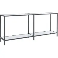 vidaXL Table console Blanc 180x35x75,5 cm Verre trempé